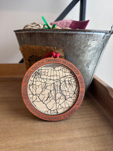 Load image into Gallery viewer, Finger Lakes Map Christmas Ornament - Laser Engraved Maple Wood