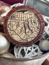Load image into Gallery viewer, Finger Lakes Map Refrigerator Magnet - Laser Engraved Maple Wood