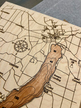 Load image into Gallery viewer, Finger Lakes Bathymetric Wood Map