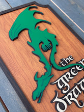 Load image into Gallery viewer, The Green Dragon Inn Sign | LOTR Hobbit Decor | Handcrafted Wood