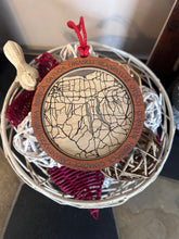 Load image into Gallery viewer, Finger Lakes Map Christmas Ornament - Laser Engraved Maple Wood
