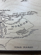 Load image into Gallery viewer, Middle Earth Map | LOTR Wall Art | Handcrafted Wood Tolkien Decor