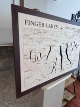 Load image into Gallery viewer, Finger Lakes Map | Laser-Engraved Wood Wall Art