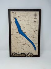 Load image into Gallery viewer, Finger Lakes Laser Engraved Bathymetric Maps - Style Three