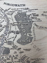 Load image into Gallery viewer, Middle Earth Map | LOTR Wall Art | Handcrafted Wood Tolkien Decor