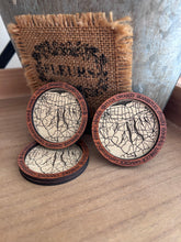 Load image into Gallery viewer, Finger Lakes Map Refrigerator Magnet - Laser Engraved Maple Wood