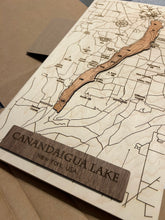 Load image into Gallery viewer, Finger Lakes Bathymetric Wood Map