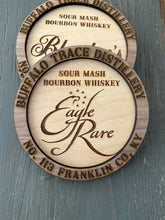 Load image into Gallery viewer, Bourbon Whiskey Coasters | Laser Engraved Wood | Distillery Gift Set