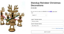 Load image into Gallery viewer, Standup Reindeer Christmas Decorations