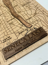 Load image into Gallery viewer, Finger Lakes Bathymetric Wood Map