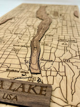 Load image into Gallery viewer, Finger Lakes Bathymetric Wood Map