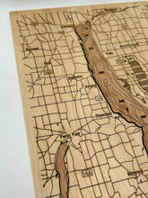 Load image into Gallery viewer, Finger Lakes Bathymetric Wood Map