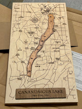 Load image into Gallery viewer, Finger Lakes Bathymetric Wood Map