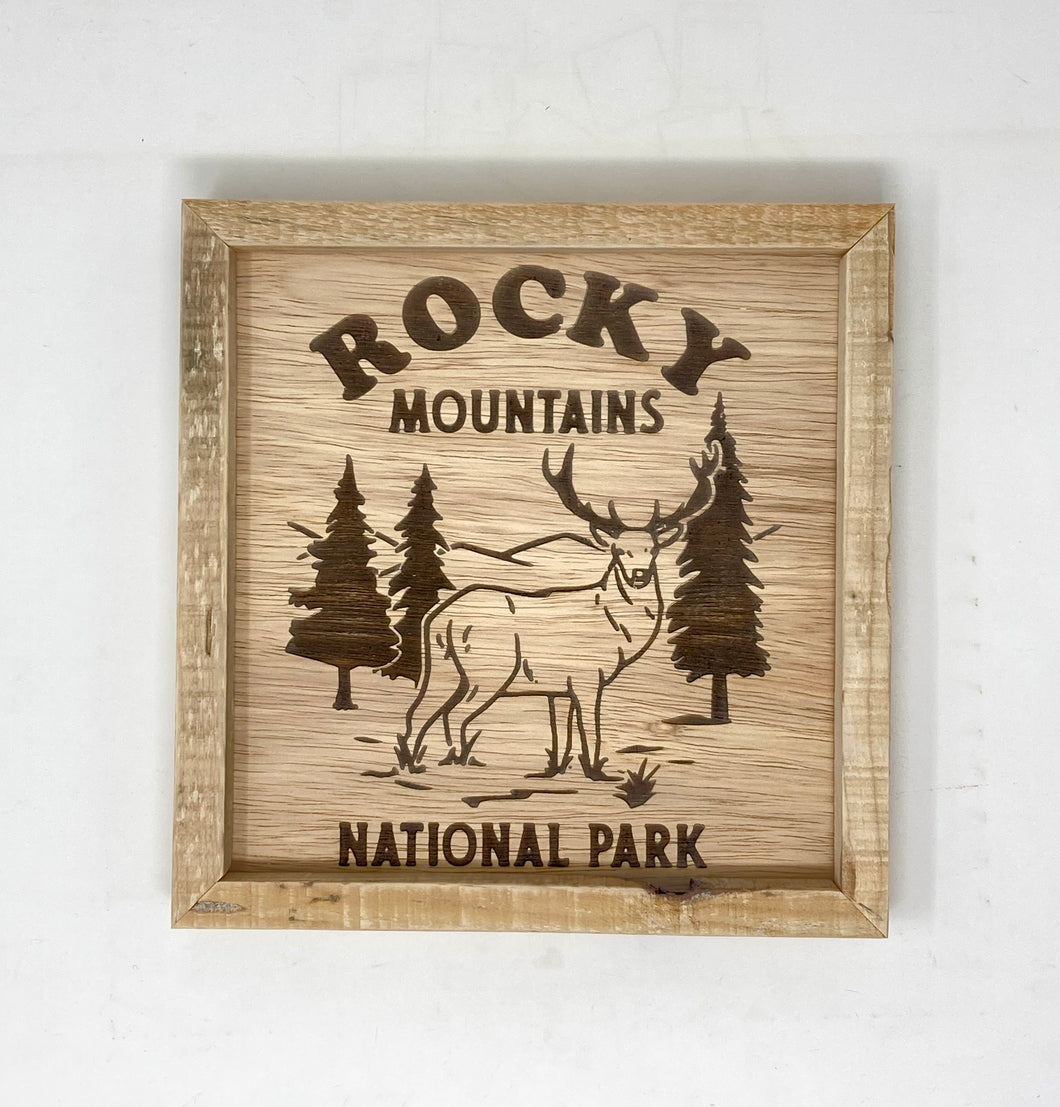 US National Parks Rustic Wood Framed Wall Plaque