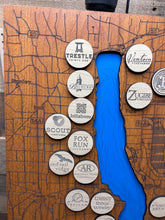 Load image into Gallery viewer, Seneca Lake Winery Map – Cherry with Maple Winery Tokens
