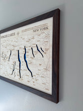 Load image into Gallery viewer, Finger Lakes Map | Laser-Engraved Wood Wall Art

