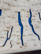 Load image into Gallery viewer, Finger Lakes Map | Laser-Engraved Wood Wall Art
