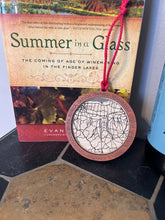 Load image into Gallery viewer, Finger Lakes Map Christmas Ornament - Laser Engraved Maple Wood
