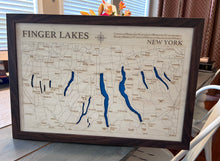 Load image into Gallery viewer, Finger Lakes Map | Laser-Engraved Wood Wall Art
