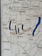 Load image into Gallery viewer, Finger Lakes Map | Laser-Engraved Wood Wall Art
