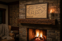 Load image into Gallery viewer, Framed map of Bag End with detailed design on a plain background
