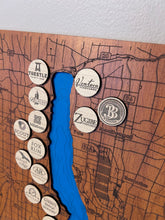 Load image into Gallery viewer, Seneca Lake Winery Map – Cherry with Maple Winery Tokens
