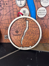 Load image into Gallery viewer, Bathymetric Finger Lakes Christmas Ornament | Choose Your Lake | Handcrafted Wood
