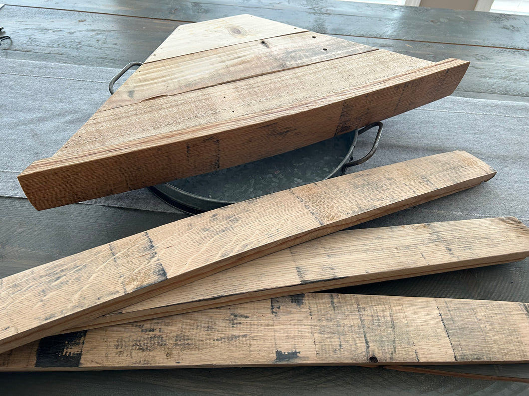 Bourbon Barrel Stave Corner Shelf