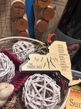 Load image into Gallery viewer, New York State Finger Lakes Ornament | Christmas Gift | Handcrafted Wood
