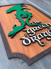 Load image into Gallery viewer, The Green Dragon Inn Sign | LOTR Hobbit Decor | Handcrafted Wood
