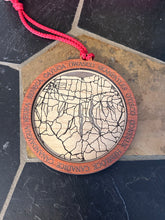Load image into Gallery viewer, Finger Lakes Map Christmas Ornament - Laser Engraved Maple Wood
