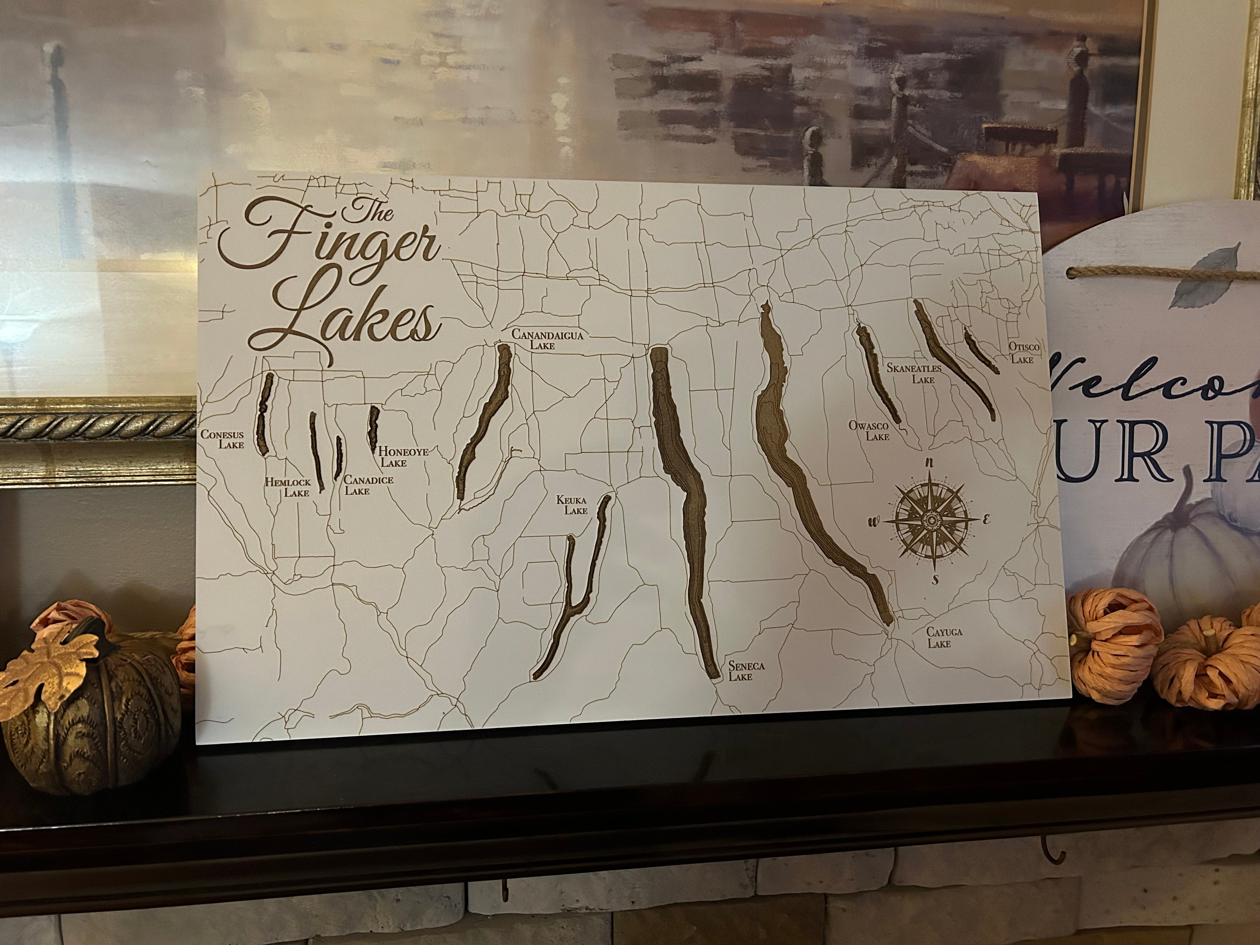 Finger Lakes Whitewashed Map