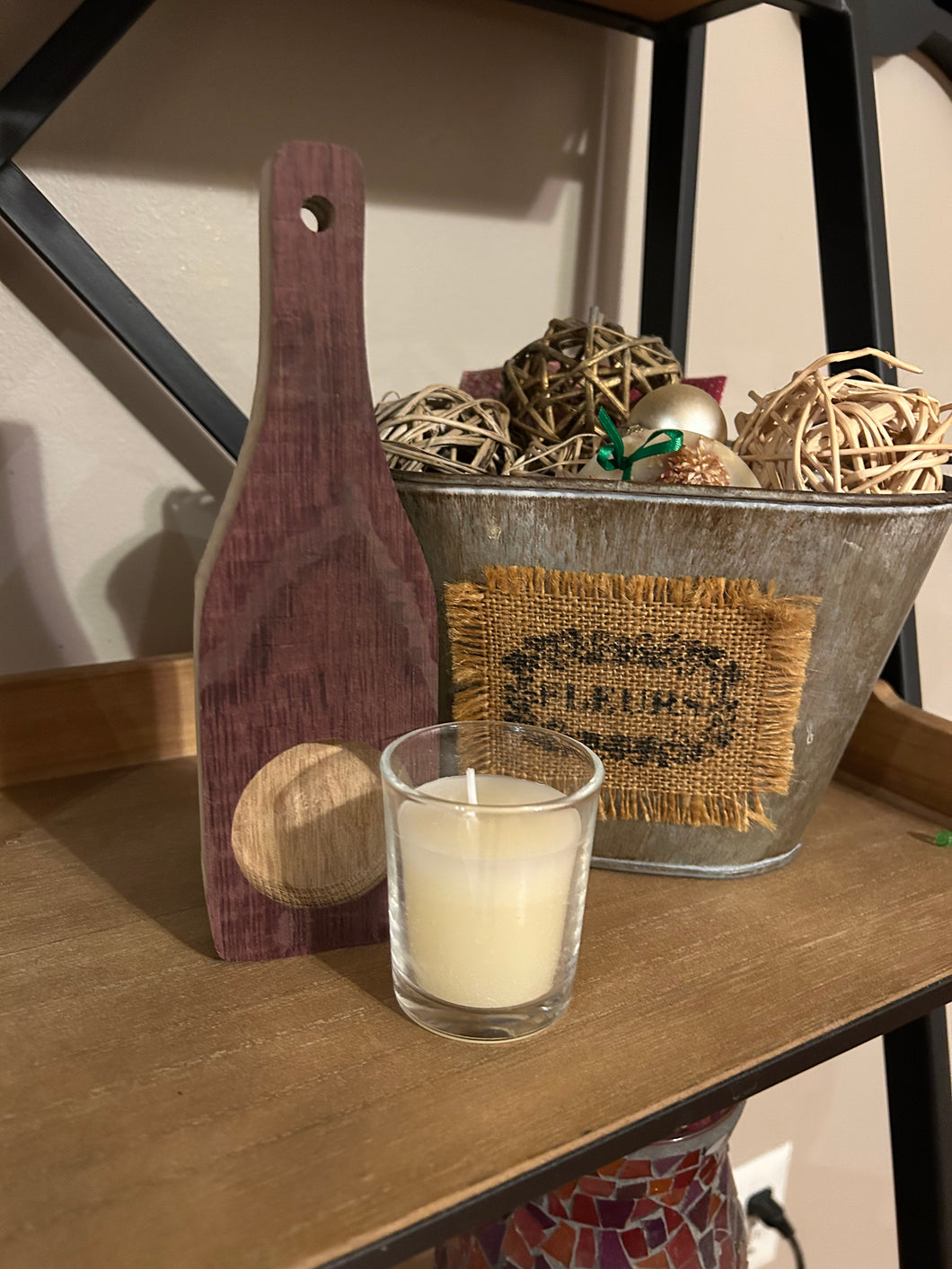 Wine Barrel Stave Wine Bottle Votive Candle Holder