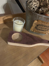 Load image into Gallery viewer, Wine Barrel Stave Wine Bottle Votive Candle Holder

