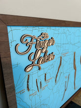 Load image into Gallery viewer, Finger Lakes Bathymetric Lake Blue Map

