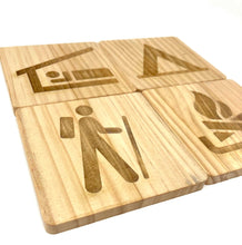 Load image into Gallery viewer, Backpacking Trail Map Symbol Coasters
