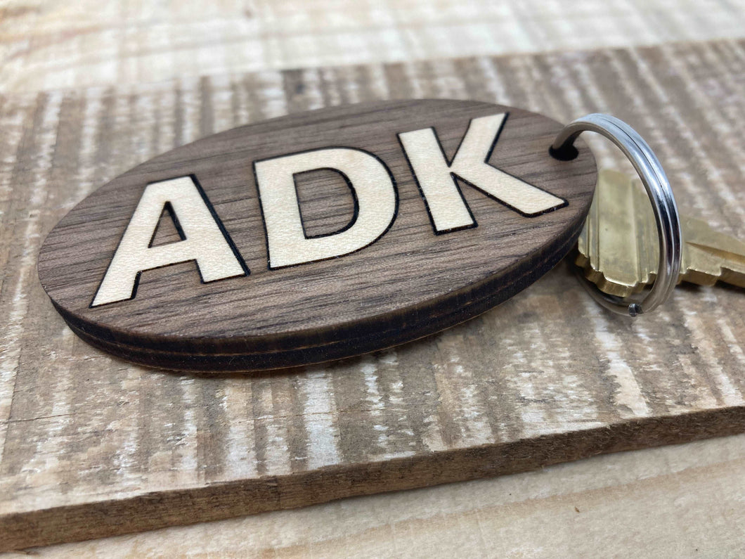 Adirondack ADK Two Tone Laser Engraved Keychain