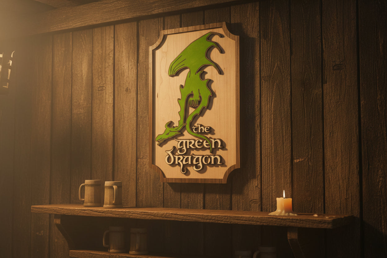 The Green Dragon Inn Sign | Lord of the Rings Great Gift!