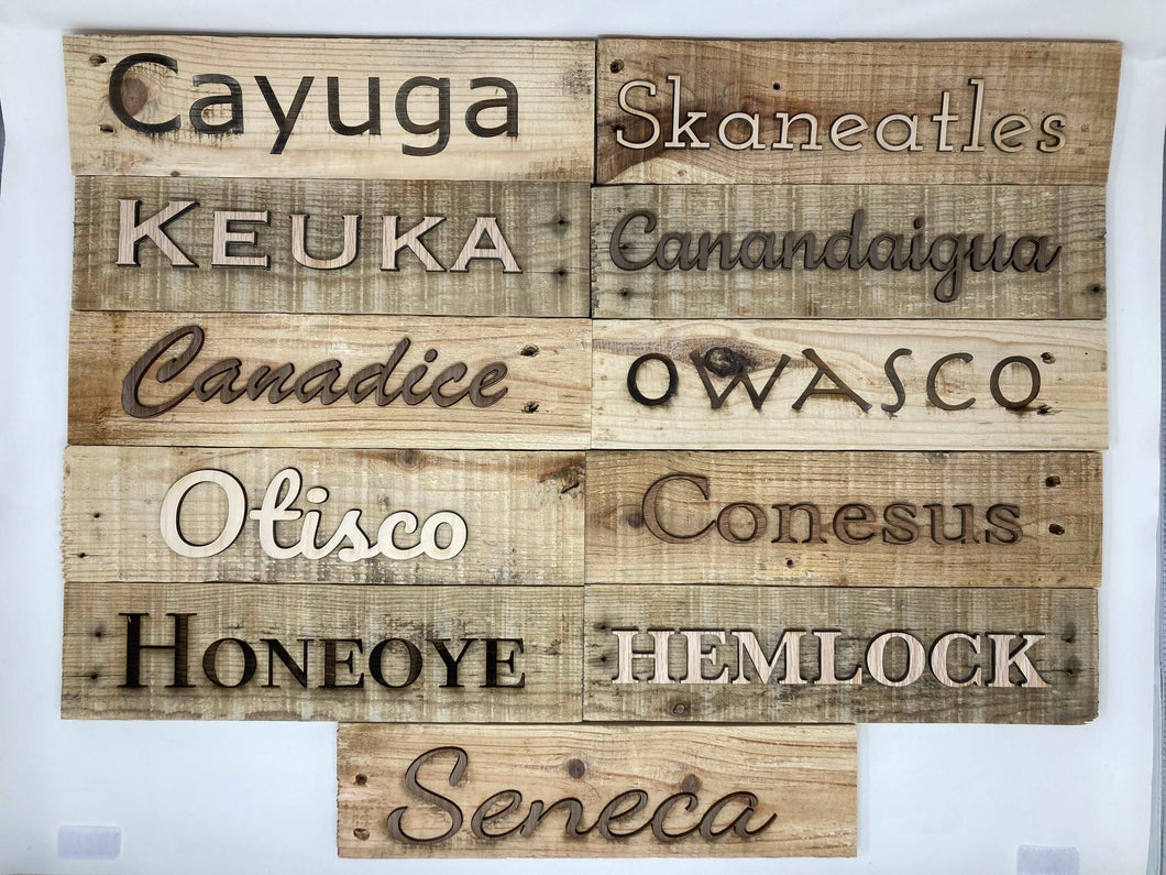 Finger Lakes Rustic Pallet Wood Signs