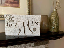 Load image into Gallery viewer, Finger Lakes Painted Pine Wood Map

